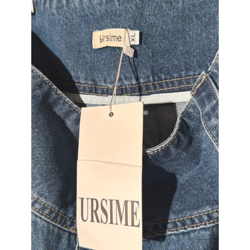 Ursime Women's High Rise Wide Leg Jeans Medium Wash Triple Button Ankle Size XL - Picture 5 of 5